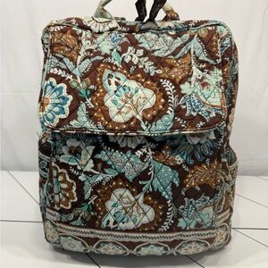 Vera Bradley Brown and Blue Floral Backpack